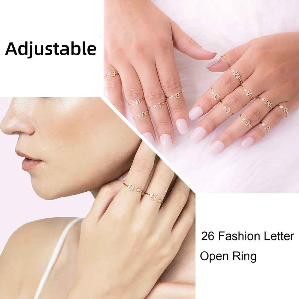 Zirconia Charm Adjustable Rings