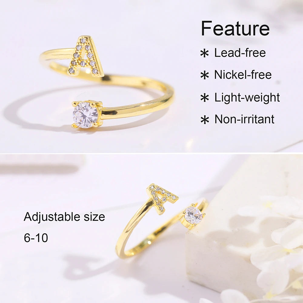 Zirconia Charm Adjustable Rings