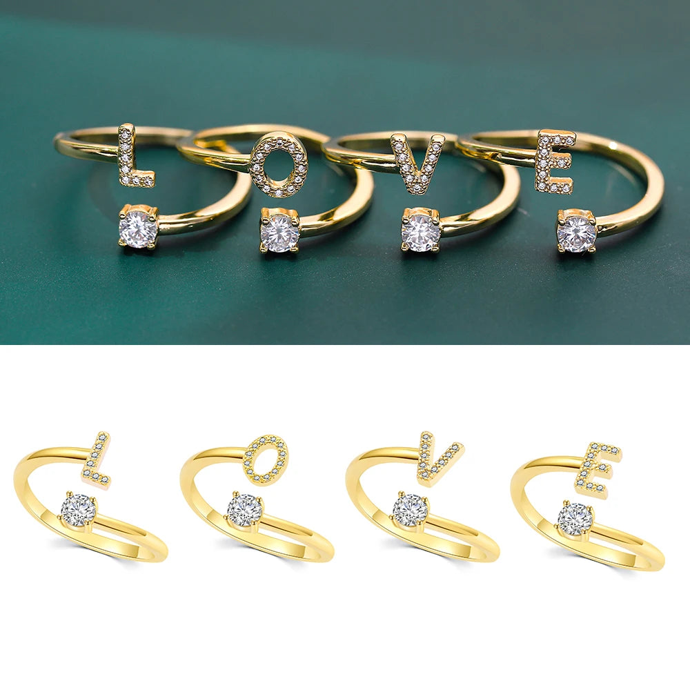 Zirconia Charm Adjustable Rings